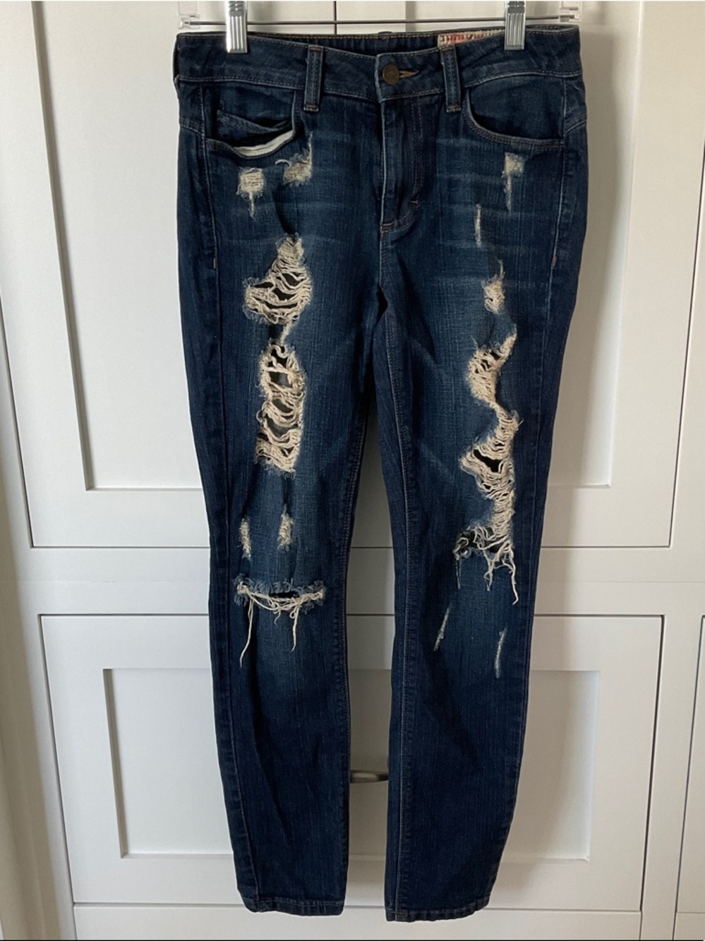 Siwy Women's Dark Blue Distressed Skinny Jeans